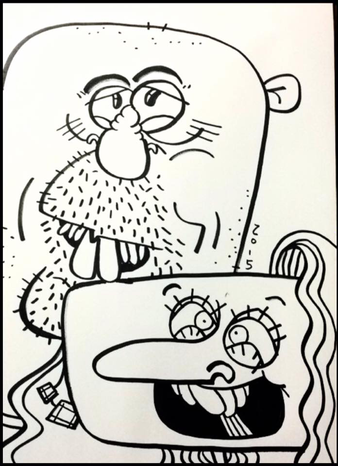 A funny drawing of a couple