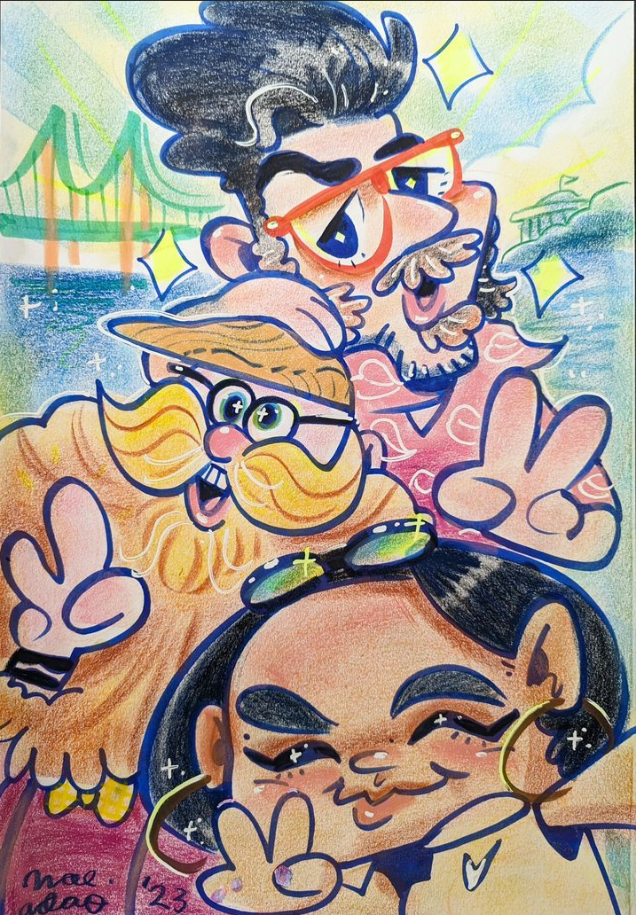 A color group caricature commission