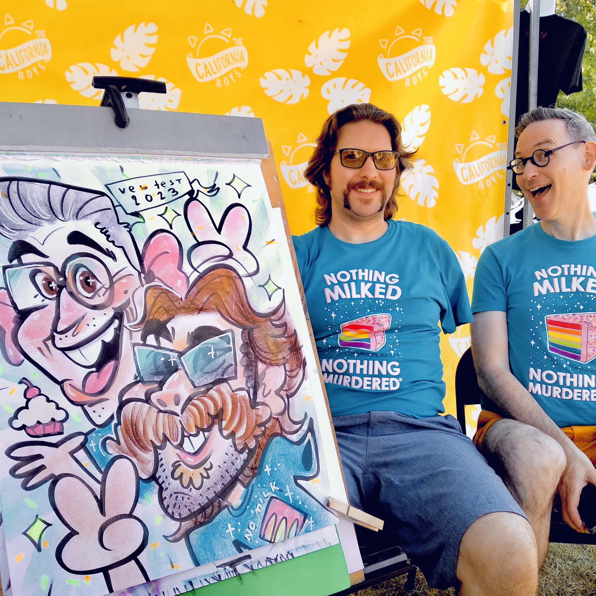 A color caricature of Bitchy Vegan Homo at PA Vegfest