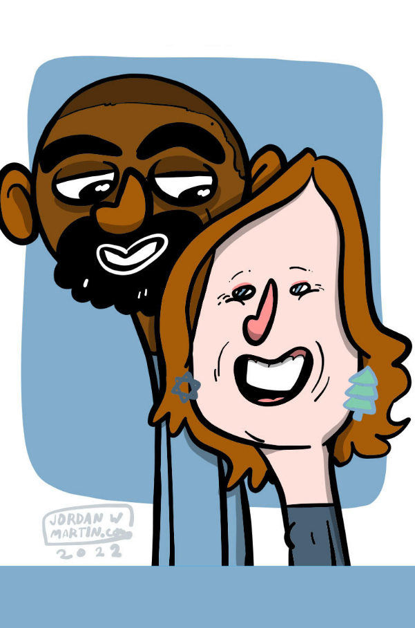 A couple's digital caricature